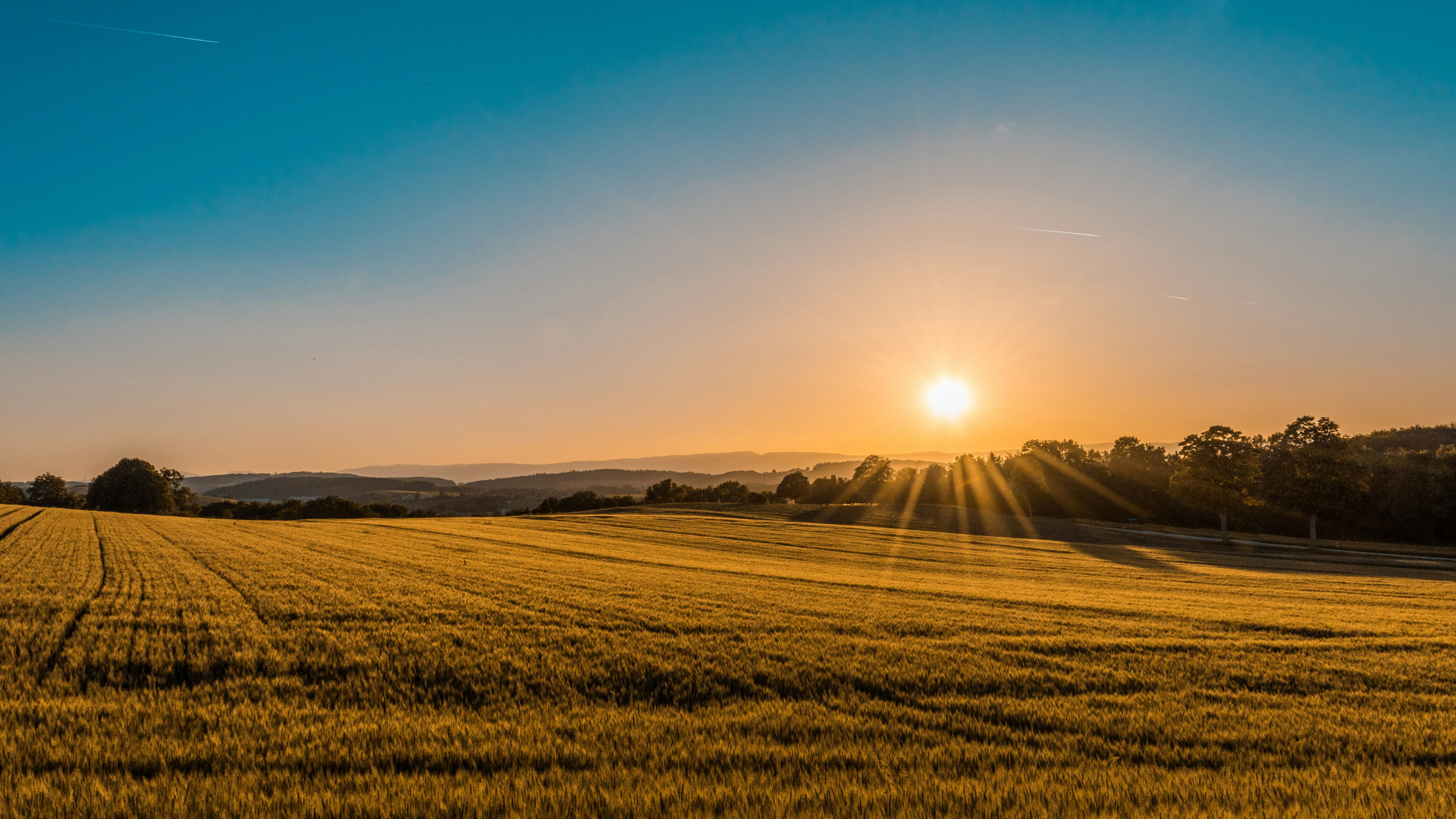 a sunset on some farm land. Farm land for lease or private farm land
