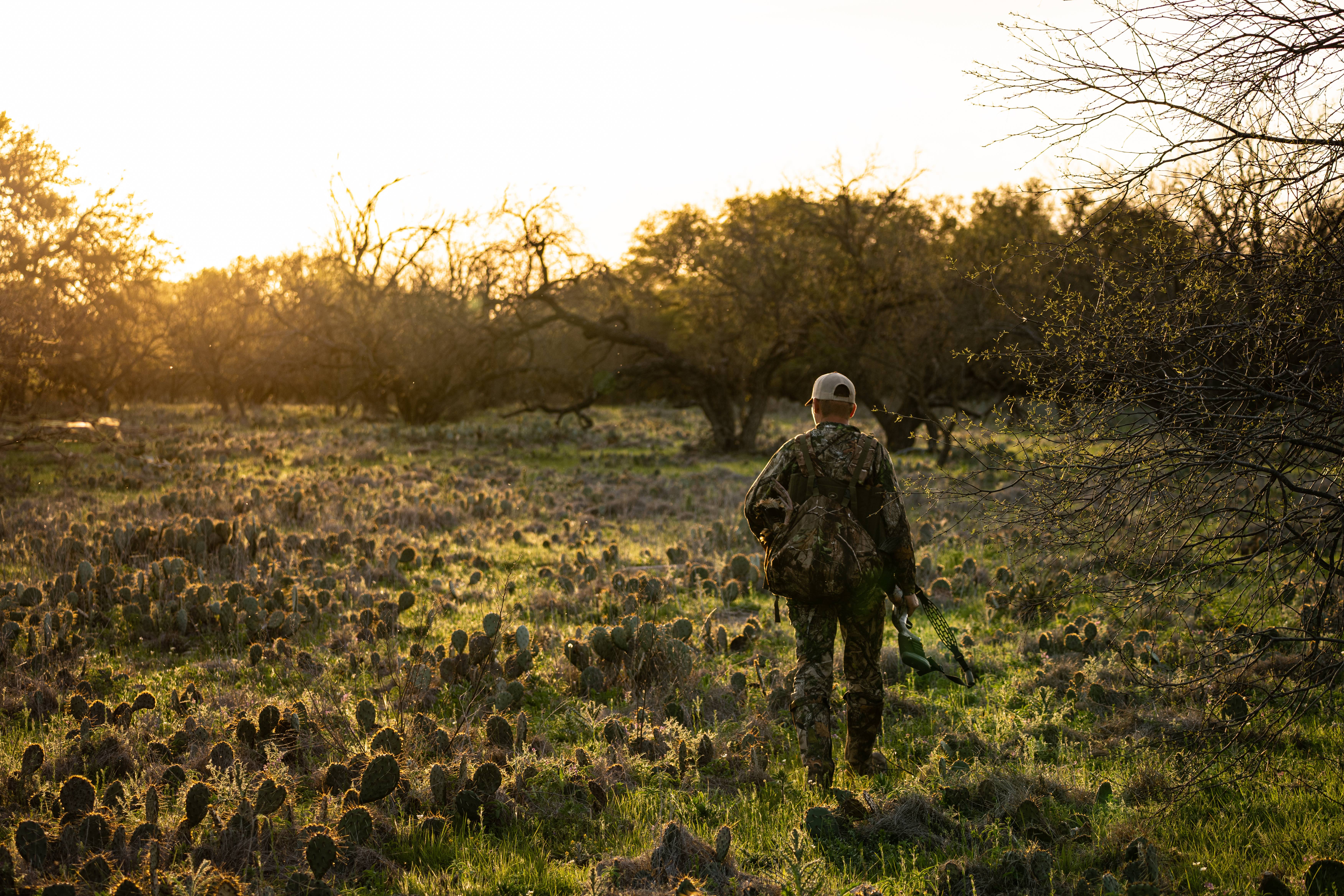 a turkey hunter hunting in Texas