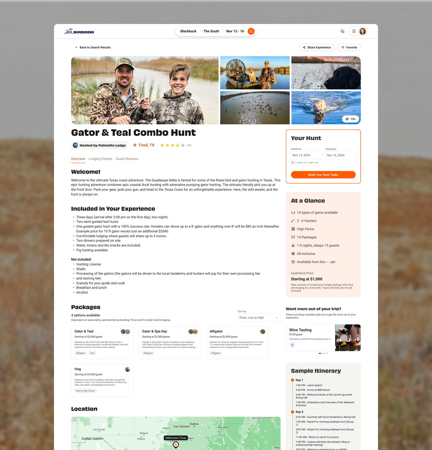 Outdoor adventure on private land  BirdDog